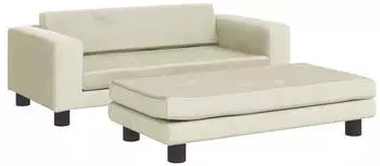 vidaXL Hundebett mit Verlängerung Creme 100x50x30 cm Samt