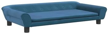 vidaXL Hundebett Blau 100x50x21 cm Samt