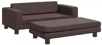 vidaXL Hundebett mit Verlängerung Braun 100x50x30 cm Kunstleder