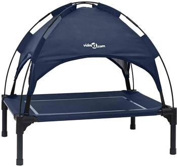 vidaXL erhöhtes Hundebett Marineblau Stoff Metall 71 x 64 x 71 cm