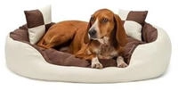 Lionto 4-in-1 Katzenbett Aus Oxfordgewebe, Gr&ouml;&szlig;e (m) 85x70 Cm, Braun/beige