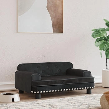 vidaXL Pet Bed Velvet Black 70x45x30 cm (171886)