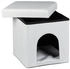 Relaxdays Pet Bed Leather White 38x38x38 cm (10019046_49)