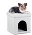 Relaxdays Pet Bed Leather White 38x38x38 cm (10019046_49)