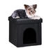 Relaxdays Pet Bed Leather Black 38x38x38 cm (10019046_46)