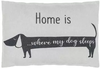 David Fussenegger Hundekissenhülle Dackel home is… 60 x 90 cm grau