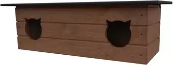 QLS Tierhaus für 2 Katzen 110x40 cm Nuss