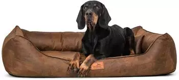 Tierlando Hundebett Alberto Ortho Velours Vintage 28 Hellbraun 150 x 100 cm