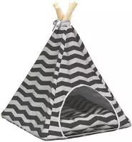 vidaXL Haustier-Tipi mit Kissen Wei&szlig; und Grau 40 x 40 x 50 cm
