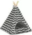 vidaXL Haustier-Tipi mit Kissen Weiß und Grau 40 x 40 x 50 cm