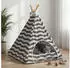vidaXL Haustier-Tipi mit Kissen Weiß und Grau 40 x 40 x 50 cm