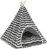 vidaXL Haustier-Tipi mit Kissen Weiß und Grau 60 x 60 x 70 cm