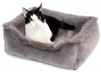 Wallace & Jones | Katzenbett Mayfair Katzenkissen Onyx-Quarz Kuschelbett Katzenkorb 51 x 46 x 15 cm