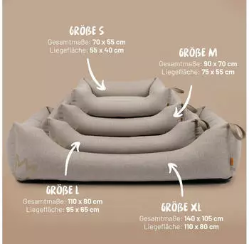 Rudelk&ouml;nig Hundebett Koye orthop&auml;disch mit Memory Foam robust & waschbar beige/ grau XL
