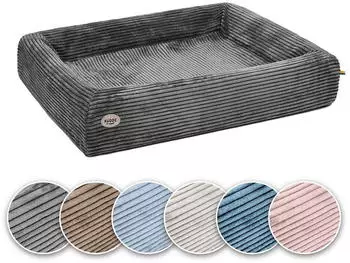 Sabro Hundebett KUDDE Cord dunkelgrau 1 m 1,2 m