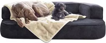 Tierlando Hundedecke LILLY Flauschige Haustier- Welpen- Katzen- Pl&uuml;schdecke Gr&ouml;&szlig;e: 150x100cm Farbe: 05 Creme