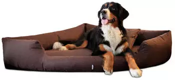 Tierlando Orthop&auml;disches Hundebett Trivia aus Robustem Polyester Platzsparendes Dreieckbett mit Visco-Matratze Gr&ouml;&szlig;e: 100x100cm Farbe: 01 Braun