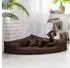 Tierlando Orthopädisches Hundebett Trivia aus Robustem Polyester Platzsparendes Dreieckbett mit Visco-Matratze Größe: 100x100cm Farbe: 01 Braun