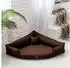 Tierlando Orthopädisches Hundebett Trivia aus Robustem Polyester Platzsparendes Dreieckbett mit Visco-Matratze Größe: 100x100cm Farbe: 01 Braun