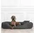 Tierlando Orthopädisches Hundebett SAMMY Robuster Polyester Dicke Umrandung Größe: 170x110cm Farbe: 02 Graphit