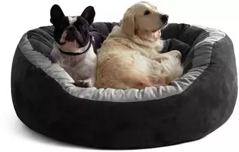 Tierlando LANA Hundebett Hundesofa M L XL Velours MEGA DICK SUPERWEICH Gr&ouml;&szlig;e: 120x105cm Farbe: 03 Schwarz