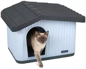 Vounot Katzenhaus & Hundeh&uuml;tte wetterfest 60 x 51 x 41 cm wei&szlig;