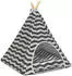 vidaXL Haustier-Tipi mit Kissen Weiß und Grau 50 x 50 x 60 cm