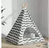vidaXL Haustier-Tipi mit Kissen Weiß und Grau 50 x 50 x 60 cm