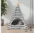 vidaXL Haustier-Tipi mit Kissen Weiß und Grau 50 x 50 x 60 cm