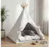 vidaXL Haustier-Tipi mit Kissen Weiß 50 x 50 x 60 cm Polyester