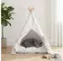 vidaXL Haustier-Tipi mit Kissen Weiß 50 x 50 x 60 cm Polyester