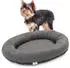 Wallace & Jones | Premium Hundebett Bolton Hundesofa 63x50 cm Hundecouch aus Kunstleder Hundebett für kleine Hunde verdeckter Zipper waschbar rutschfest dunkelgrau