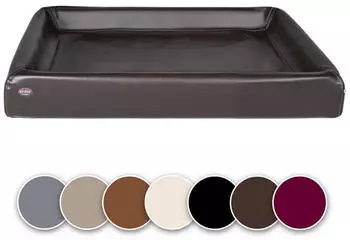 Sabro Hundebett KUDDE Kunstleder dunkelbraun 70 cm 85 cm