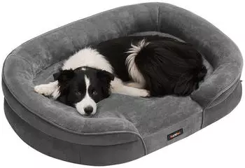 Feandrea Hundebett Hundekissen abnehmbarer waschbarer Bezug rutschfest M-XL