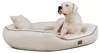 Tierlando Orthop&auml;disches Hundebett Marlon Nonplusultra mit formstabiler Visco Plus Matratze extra weicher Velours-Bezug Gr&ouml;&szlig;e: 170x110cm Farbe: 05 Creme