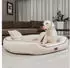 Tierlando Orthopädisches Hundebett Marlon Nonplusultra mit formstabiler Visco Plus Matratze extra weicher Velours-Bezug Größe: 170x110cm Farbe: 05 Creme