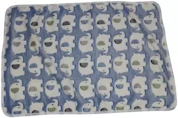 Pettimania Fleece Decke mit Elefanten-Motiv blau 40 x 60 cm