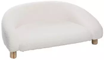 Flamingo Hundesofa Dorado halb-rund weiß 77 x 50 x 27 cm