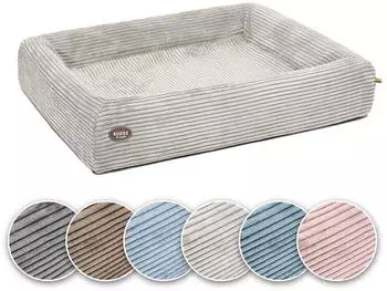 Sabro Hundebett KUDDE Cord grau 80 cm 1 m