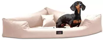 Tierlando TRIVIA Orthop&auml;disches Eckhundebett Polyester Hundebett Dreieckbett Platzsparend Robust Pflegeleicht 05 Creme 120 cm x 120 cm