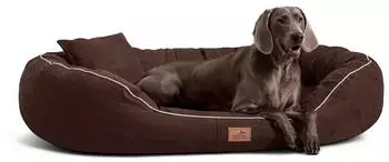 Tierlando Orthop&auml;disches Hundebett Marlon Nonplusultra mit formstabiler Visco Plus Matratze extra weicher Velours-Bezug Gr&ouml;&szlig;e: 140x105cm Farbe: 01 Braun