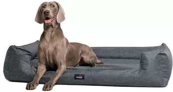 Tierlando GOOFY Polyester Matratzenschoner inklusive L99 Dunkelgrau Leinen 130 cm x 100 cm