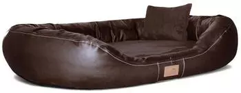 Tierlando Orthop&auml;disches Hundebett LENNART VISCO PLUS Kunstleder und Velours braun 1,7 m 35 cm 1,1 m