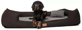 Tierlando &reg; Nonplusultra LINUS orthop&auml;disches Hundebett Visco PLUS Kunstleder braun 1,1 m 25 cm 90 cm
