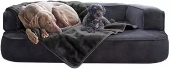 Tierlando Hundedecke LILLY Flauschige Haustier- Welpen- Katzen- Pl&uuml;schdecke Gr&ouml;&szlig;e: 150x100cm Farbe: 02 Graphit