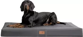 Tierlando &reg; OSCAR VISCO Orthop&auml;dische Hundematratze Kunstleder Velours Hundebett schwarz/ graphit 1,5 m, 11 cm, 1 m