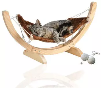 Rohrschneider Katzenh&auml;ngematte Cat Relax Braun
