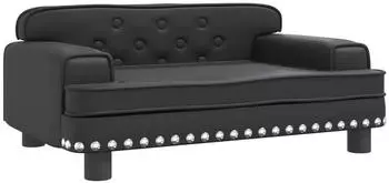 vidaXL Dog Bed Faux Leather 70x45x30 cm Black (171889)