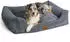 Freudentier Orthopädisches Hundebett aus stilvollem Cord grau