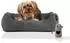 Rohrschneider Hundebett Hundekorb Cordstoff inkl. Gassibeutel grau 55cm 42 cm x 55 cm